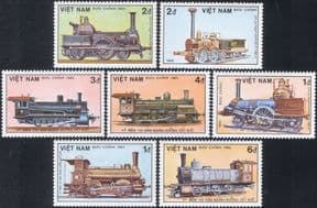 Vietnam 1985  German Steam Engines/ Locomotives/ Trains/ Transport  7v set  (s703q)