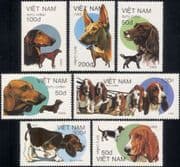 Vietnam 1989 Bassett Hounds/ Working Dogs/ Pets/ Domestic Animals/ Nature 7v set (s282b)