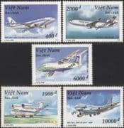 Vietnam 1996 SPECIMEN/ Planes/ Aircraft/ Civil Aviation/ Transport 5v set (s2270a)