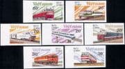 Vietnam 1999 Trains/ Railways/ Rail/ Locomotives/ Transport 7v set IMPERFORATE (s1912q)