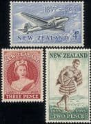 New Zealand 1955 Queen Elizabeth II/Plane/ Aircraft/ Transport/ Maori/ Mail/ Royalty 3v set (n24492)