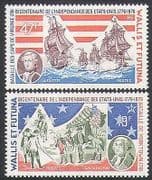 Wallis & Futuna 1976 American Revolution / Ships / Battle / Navy / Transport 2v (n36000)