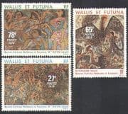 Wallis & Futuna 1979 Birds / Village Life / Artists / Art / Paintings 3v set (n37900)