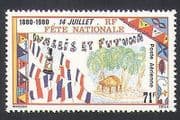 Wallis & Futuna 1980 National Day / Flags / Palm Trees / House / Festival 1v (n35982)
