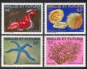 Wallis & Futuna 1982 Coral / Oyster / Starfish / Marine / Sealife / Nature 4v set (n39390)