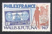 Wallis & Futuna 1982 Stamp-on-Stamp / S-on-S / StampEx / Ship / Building 1v (n34713)