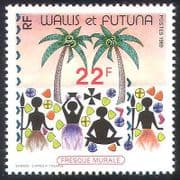 Wallis & Futuna1989 Art / Mural / Painting / Palm Trees / Palms / Tree / Animation 1v n39553