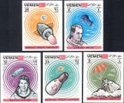 Yemen 1969 Space/ Astronauts/ White/ Schirra/ Apollo/ Mercury 5v set IMPERFORATE (b3079)