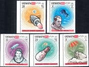 Yemen 1969 Space/ Astronauts/ White/ Schirra/ Apollo/ Mercury/ Capsules 5v set (b3081)