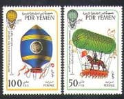 Yemen 1983 Hot Air Balloon / Montgolfier / Aircraft / Flight / Aviation 2v set (n37185)