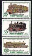 Yemen 1983 Trains / Steam Engine / Locomotive / Rail / Railways / Transport 3v set n28110