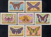 Yemen 1990 Moths/ Butterflies/ Insects/ Nature/ Conservation/ Butterfly/ Moth 7v set (b5221a)