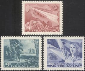 Yugoslavia 1949 Highway/ Bridge/ Road/ Cars/ Motoring/ Construction 3v set (n45263)