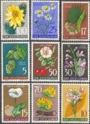 Yugoslavia 1955 Plants/ Flowers/ Nature/ Poppy/ Lime/ Rose/ Gentian 9v set (n21484a)