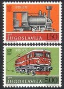 Yugoslavia 1972 Trains / Rail / Steam Engine / Locomotive / Railways 2v set (n21609)