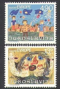 Yugoslavia 1980 Europe  /  Children  /  Art  /  Paintings  /  Balloons 2v set (n38013)