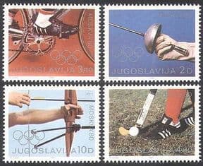 Yugoslavia 1980 Olympic Games  /  Olympics  /  Cycling  /  Archery  /  Sports 4v set (n21709)