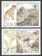 Yugoslavia 1981 Lynx / Flowers / Nature / Wildlife / Animals / Plants / Parks 2v set n40653