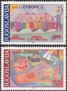 Yugoslavia 1982 Europe/ Children's Day/ Art/ Paintings/ Animation 2v set (s1974b)