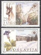Yugoslavia 1983 Chamois Deer / Flowers / Nature Protection / Parks / Animals 2v (n40655)