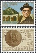 Yugoslavia 1983 Europa/ Ivo Andric /Nobel Prize/ Literature/ Bridge/ Book/ Medal 2v set (n32742)