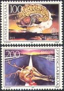 Yugoslavia 1986 Europa/ Road Safety/ Brain/ Nuclear/ Atom Bomb/ Deer 2v set (n25679)
