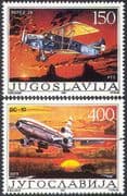 Yugoslavia 1987 Civil Aviation/ Planes/ Aircraft/ Transport/ DC-10/ Bi-plane 2v set (n23316)