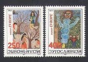 Yugoslavia 1987 Europe / Art / Children / Paintings 2v set (n34025)