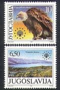 Yugoslavia 1990 Vulture / Birds / Lake / Nature / Protection / Conservation 2v set n37258