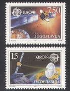 Yugoslavia 1991 Europa / Space / Satellites / Communications / Radio 2v set (n21357)