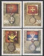 Yugoslavia 1991 Military Medals / Battle Flags / Honours / Army 4v set (n34512)