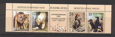 Yugoslavia 2001 Penguin / Lion / Polar Bear / Zoo strp n11946
