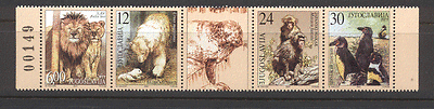 Yugoslavia 2001 Penguin / Lion / Polar Bear / Zoo strp n11948