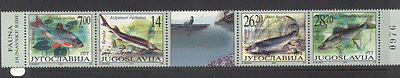 Yugoslavia 2002 Fish / Nature / Wildlife 4v stp +lbl b8647a