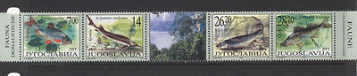 Yugoslavia 2002 Fish / Nature / Wildlife 4v stp +lbl b8647c