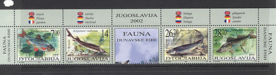 Yugoslavia 2002 Fish / Nature / Wildlife 4v stp +lbl b8647d