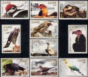 Zaire 1982 Birds/ Buzzard/ Vulture/ Kingfisher/ Woodpecker/ Nature/ Wildlife 10v set (n21464)