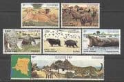 Zaire 1982 Cat / Car / Lion / Monkey / Elephant / Hippo 7v n21458