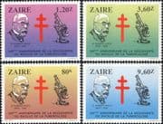 Zaire 1983 Dr Robert Koch/ Tuberculosis/ TB/ Medical/ Health/ Welfare/ Microscope 4v set (n15019c)