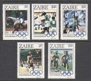 Zaire 1984 Olympics / Sport / Horse / Football 5v set n21465