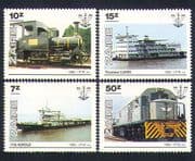 Zaire 1985 Ships / Trains / Steam Engine / Boats / Rail / Railways / Transport 4v set b9233