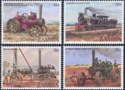 Zambia 1983  Steam Engines/ Rail/ Trains/ Tractors/ Railway/ Transport   4v set  (n20881)