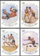 Zambia 1984 Olympic Games/ Olympics/ Sports/ Football/ Boxing/ Running 4v set (s1795)