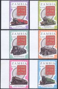 Zambia 1997  Trains of the World/ Steam Engines/ Locomotives/ Rail Transport  6v set  (s703b)