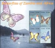Zambia 2005 Insects/ Butterflies/ Moths/ Nature/ Butterfly 4v sht (n14800)