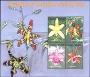 Zambia 2005 ORCHIDS/ Flowers/ Plants/ Nature/ Waterfall 4v sht (n14965)