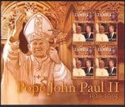 Zambia 2005 Pope John Paul II / People / Religion / President Carter 4v m / s (n35010)