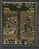 Zambia GOLD Bobsled / Long Jump / Sport / Olympics 1v (b8137)