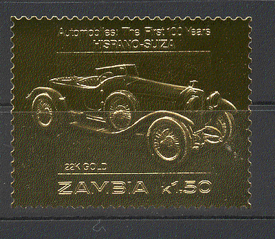 Zambia GOLD Car / Hispano-Suiza 1v ref:n10888