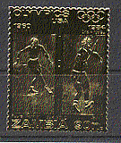 Zambia GOLD Figure ICE Skating  /  Javelin  /  Olympics Los Angeles 1v ref:b8136